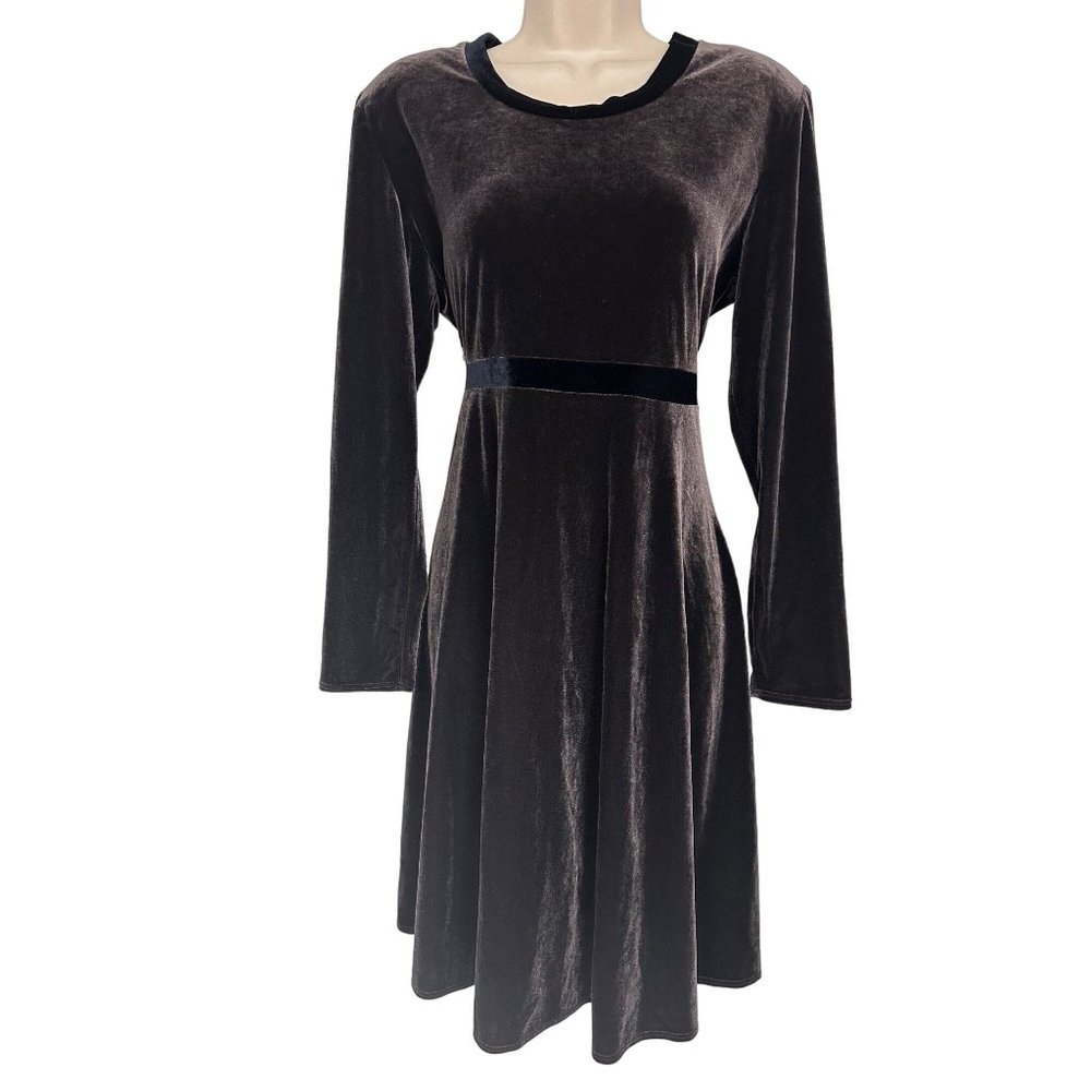 Size 12 VINTAGE‎ VELVET VELOUR DRESS Fall Winter Holiday Christmas Season Party